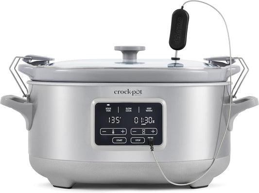 Crockpot Programmable 7-Quart Cook & Carry Slow Cooker with Sous Vide Stainless Steel