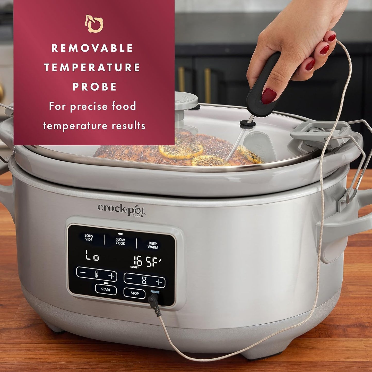 Crockpot Programmable 7-Quart Cook & Carry Slow Cooker with Sous Vide Stainless Steel