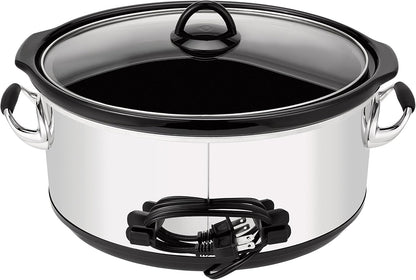 Crock-Pot 7 Quart Programmable Slow Cooker with Digital Timer, Food Warmer, Polished Platinum, Perfect for Everyday Meals and Entertaining