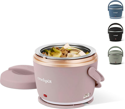 Crock-Pot Portable Electric Lunch Box 20-Ounce Food Warmer Moonshine Green | Ideal for Travel On-the-Go | Keeps Food Spill-Free Warm & Tasty | Dishwasher-Safe