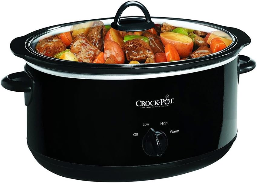 Crock-Pot Small 2.5 Quart Casserole Slow Cooker in White/Blue, Enjoy Eye-Catching Quick Meals, Durable and Compact