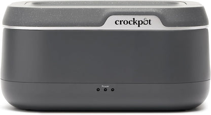 Crock-Pot 28-Ounce Mini Electric Heated Lunch Box, Portable Food Warmer, Perfect for Travel, Car, On-the-Go, Keeps Food Warm, Spill-Free, Dishwasher-Safe, Ideal Gift for Men and Women, Gray